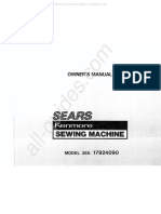 Kenmore 385.17824090 Sewing Machine Instruction Manual