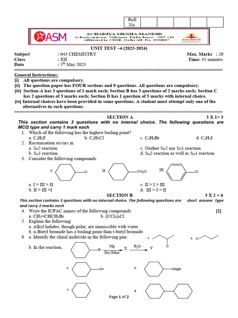 Ut-4 Che | PDF | Chemical Substances | Chemistry
