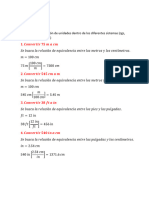 Ejercicios de Conversión de Unidades Febrero 2024