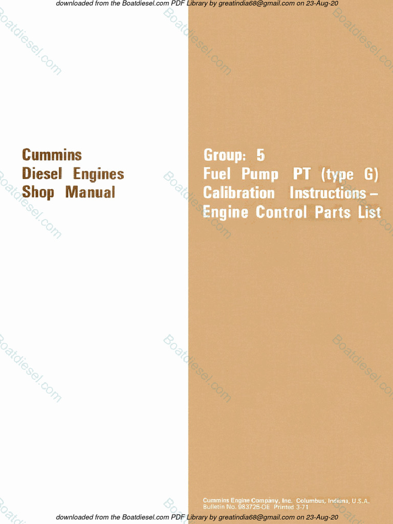 Cummins FuelPump CaliberationManual | PDF