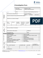 Incident Report and Investigation Form