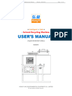 Hongyi Solvent Recycling Machine - User's Manual Hy20406090125Ex