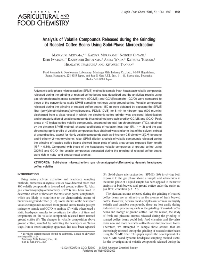 35 Analysis of Volatile Compounds Released During The Grinding PDF