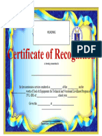 Certificate of Recognition 1