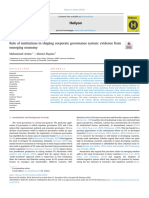 Role of Institutions in Shaping Corporate Governance System Evidence From