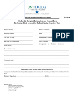 Scholarship Recipient Information and Consent Form