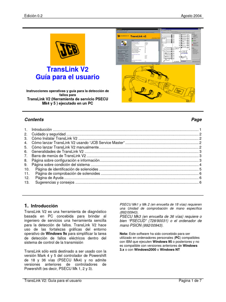 JCB TransLinkV2 Spanish User Guide - Issue 0.2 | PDF | Engranaje ...