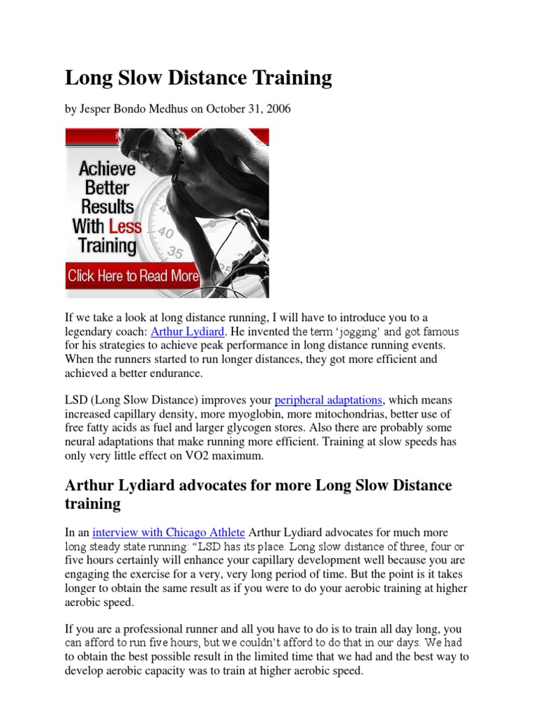 Long Slow Distance Training Insights | PDF | Sports | Physical Exercise