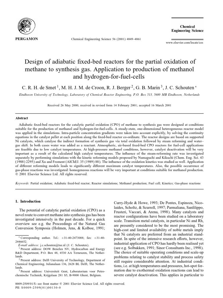 1 s2.0 S0009250901001300 Main | PDF | Chemical Reactor | Catalysis
