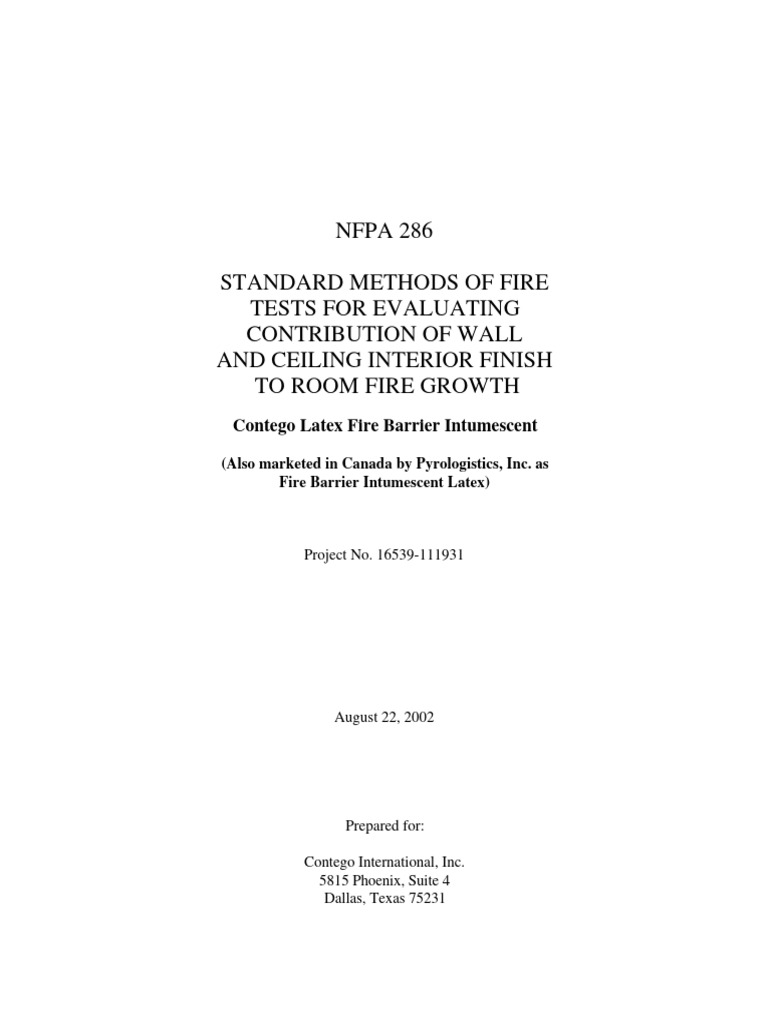 NFPA 286 Fire Test Method Overview | PDF | Thermocouple | Duct (Flow)