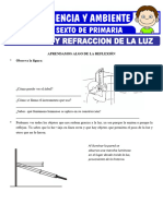 Reflexion y Refraccion de La Luz para Sexto de Primaria