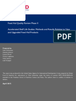 Accelerated Shelf Life Studies Methods and Results Relating To New and Upgraded Food Aid Products