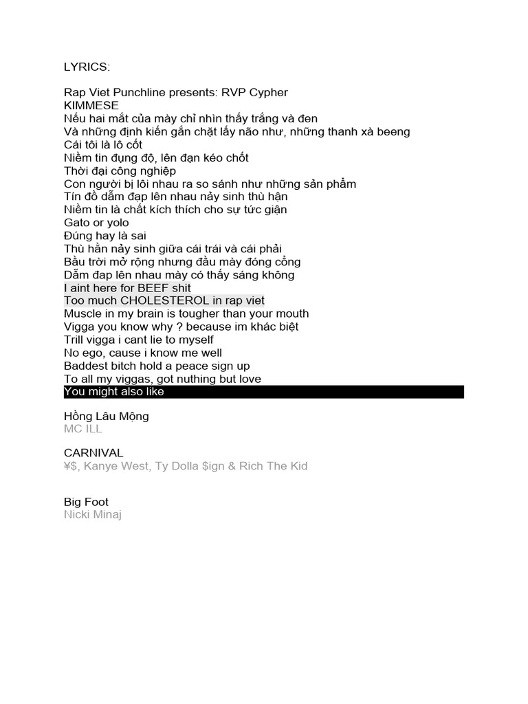 Lyrics Pdf