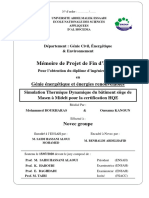 Mémoire de Projet de Fin D'etudes: Génie Énergétique Et Énergies Renouvelables