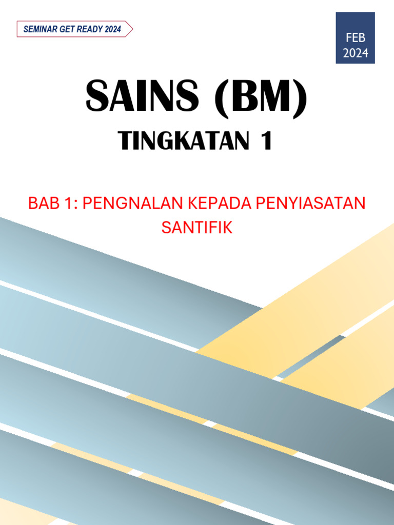 T1 Sains (BM) - Bab 1 | PDF