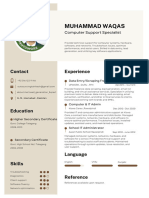 White and Beige Minimalist Graphic Designer Professional CV Resume