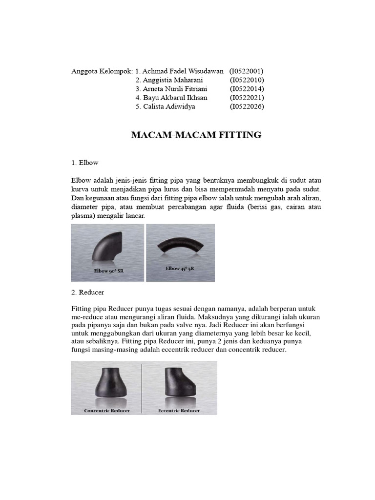 Kelompok 1 Tugas Fitting Transformasi Fluida Pdf
