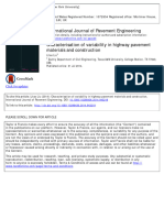 Characterisation of Variability in Highway Pavement