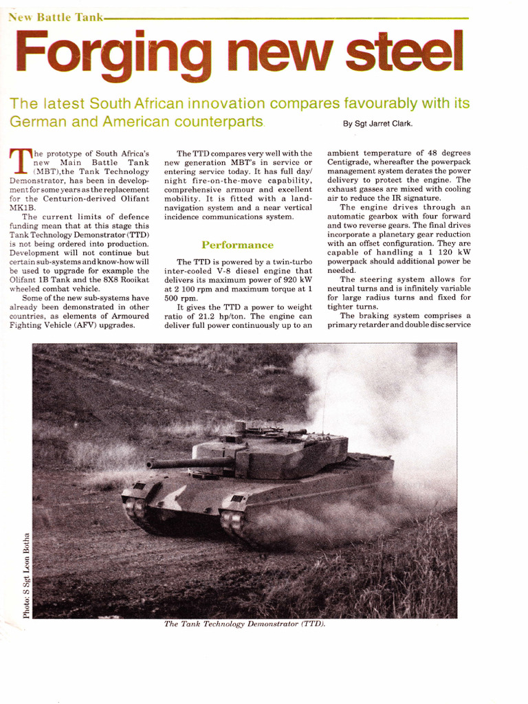 Tank Technology Demonstrator TTD PDF Tanks Gun Turret