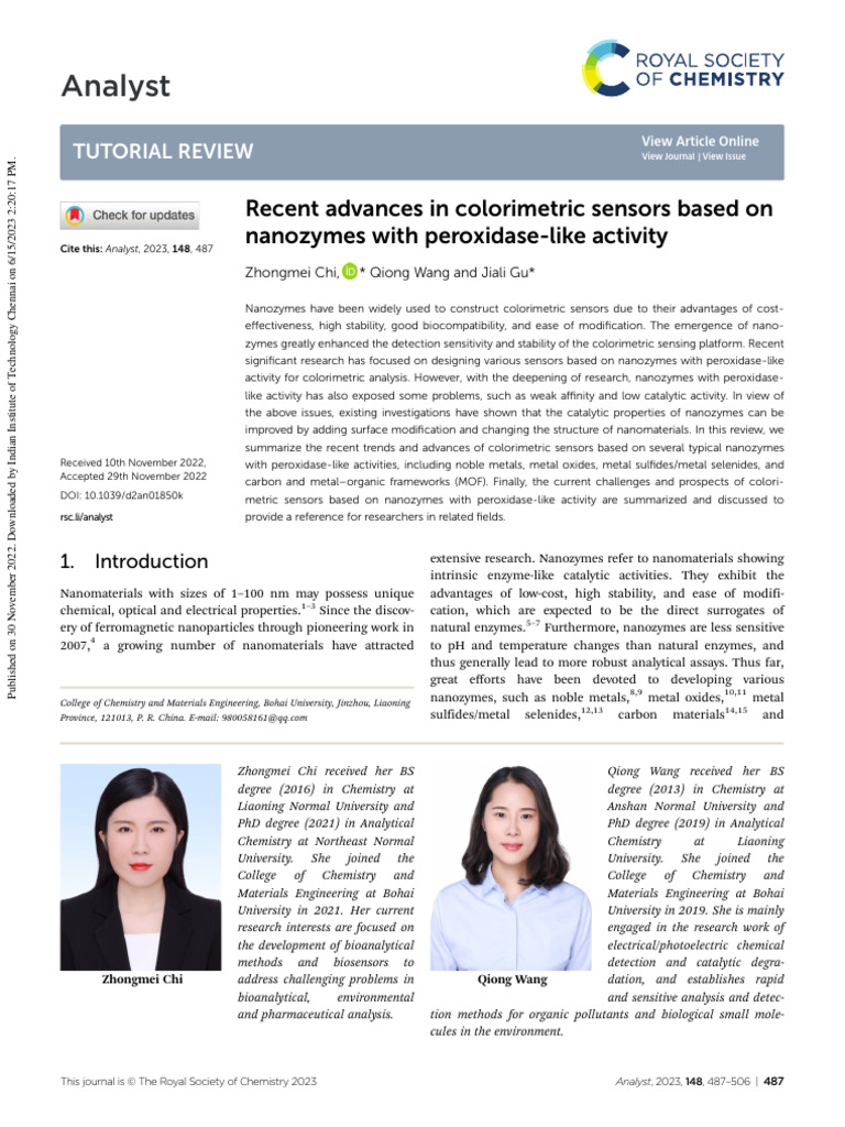 Colorimetry PDF Hydrogen Peroxide Physical Sciences