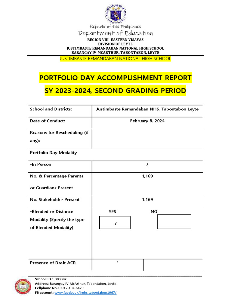 Acr 2nd Quarter Portfolio Day jrnhs1 240215061017 30208428 PDF Learning