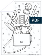 Bag With Complete Make Up Set Coloring Sheet