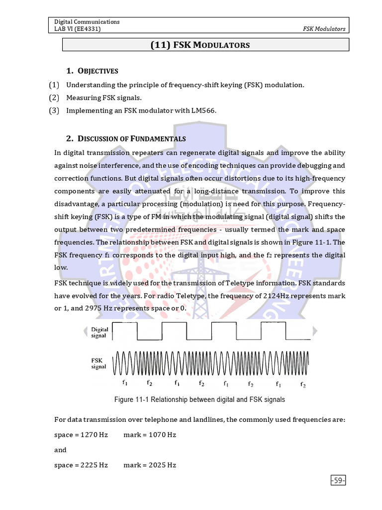 FSK M: Bjectives | PDF | Modulation | Digital Signal