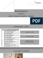 (IMPACT) Pre Inter 1 - Lesson 11 - How To Make Statements - Present