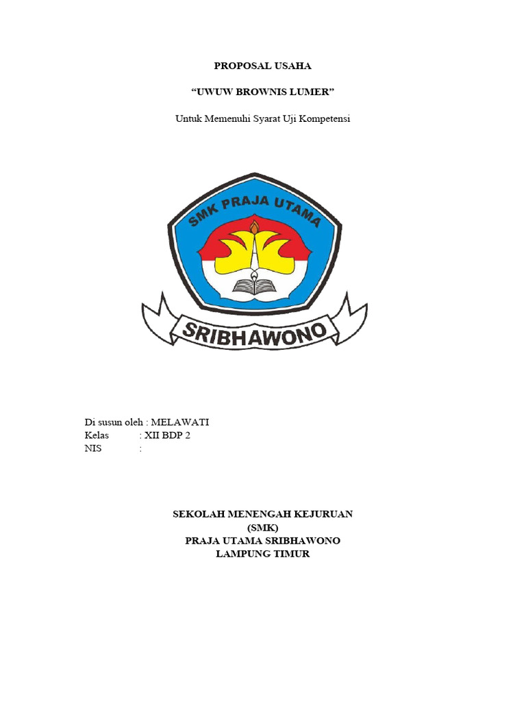 Proposal Usaha Brownis Lumer Kreatif | PDF