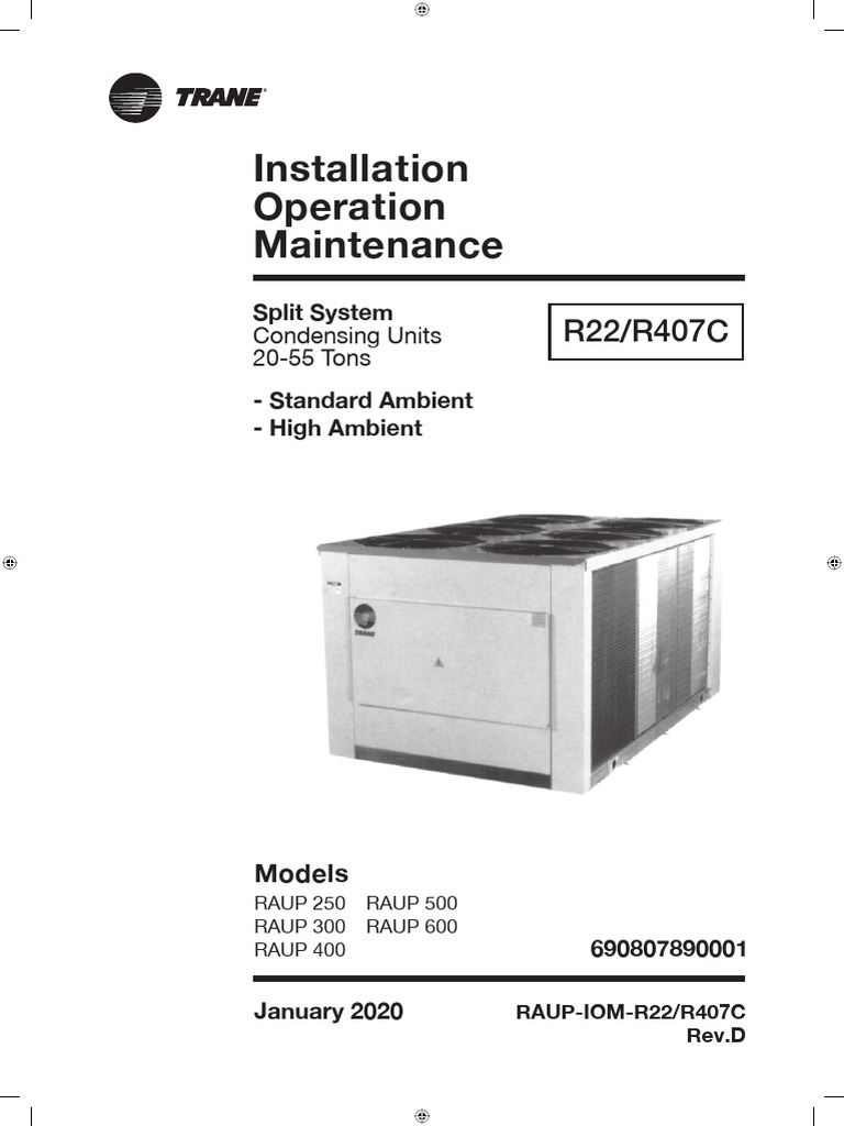Trane RAUP Split System Installation Guide | PDF | Propeller ...