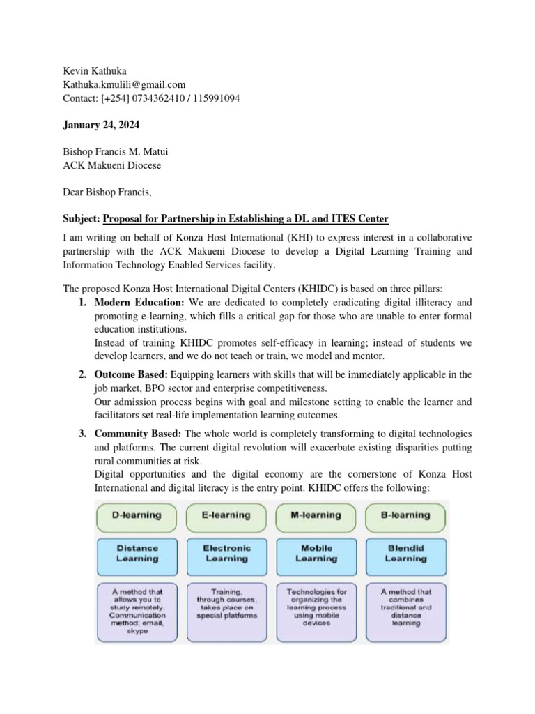 Proposal for Digital Learning Center Partnership | PDF