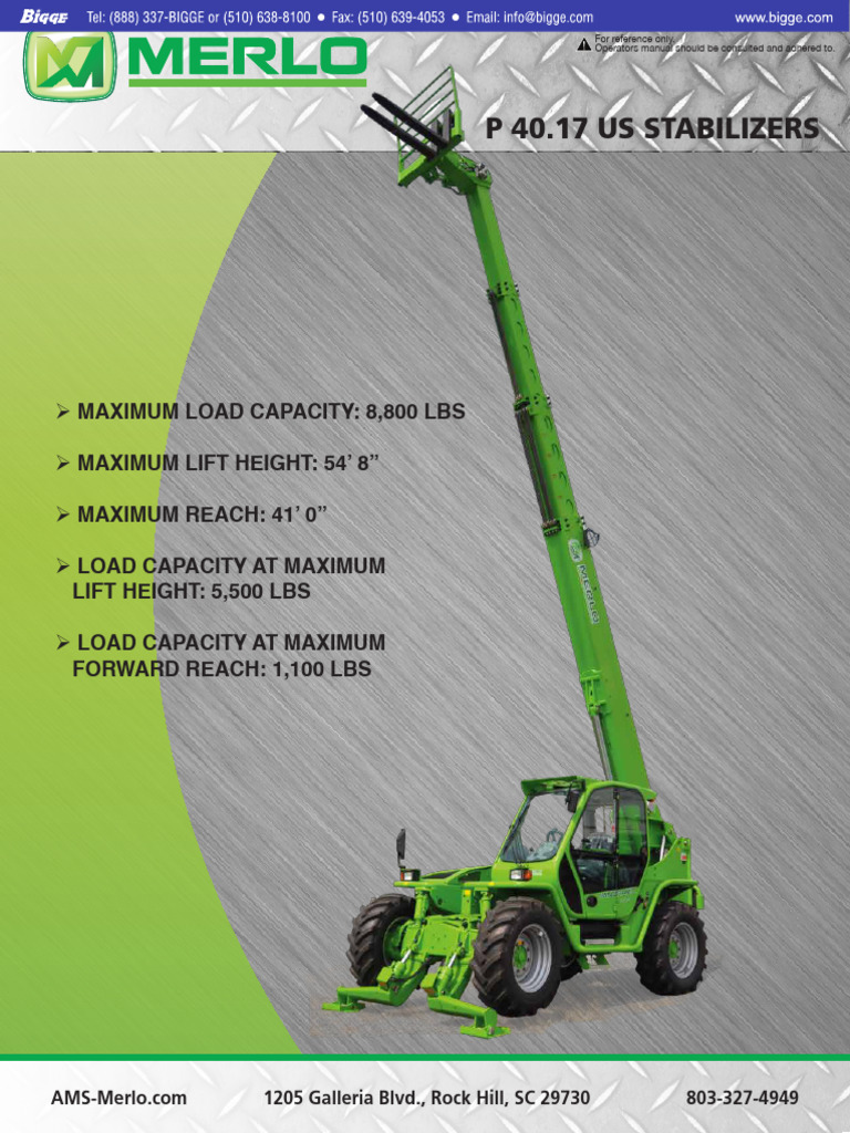 MERLO P40.17 Panoramic Product Sheet.B | PDF | Vehicles | Manufactured ...