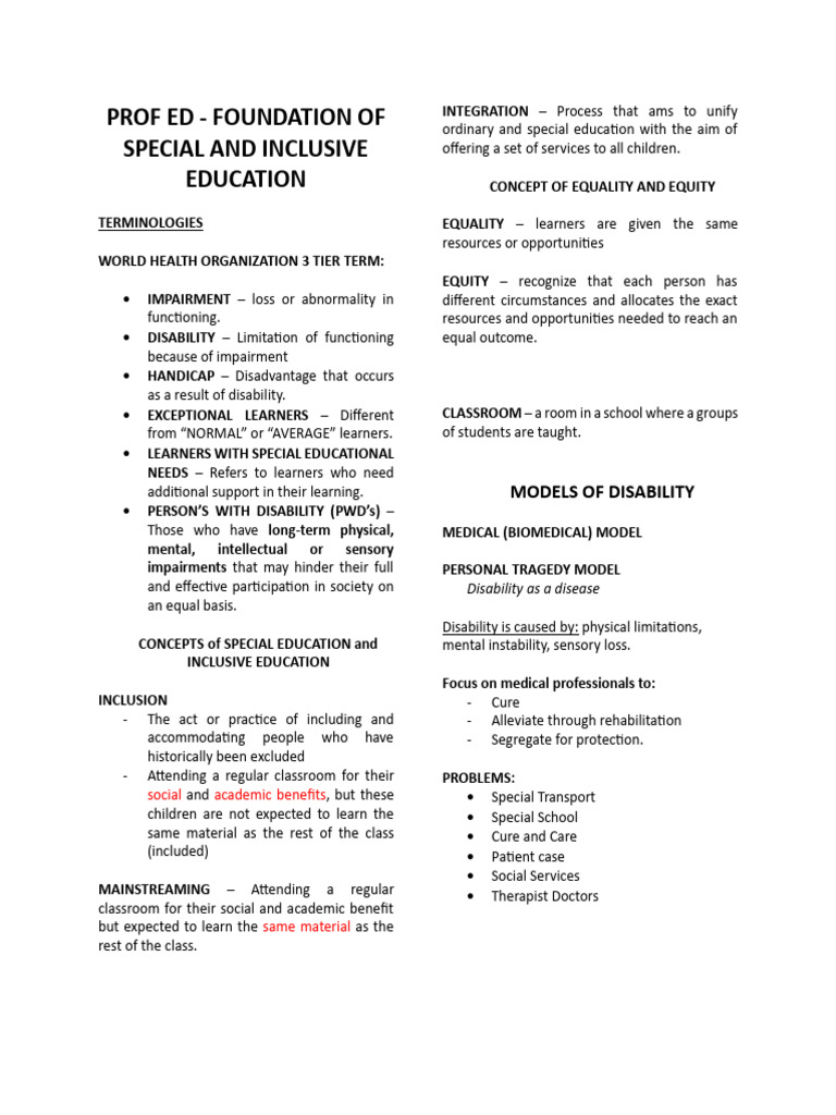 Foundations of Special Education | PDF | Disability | Special Education