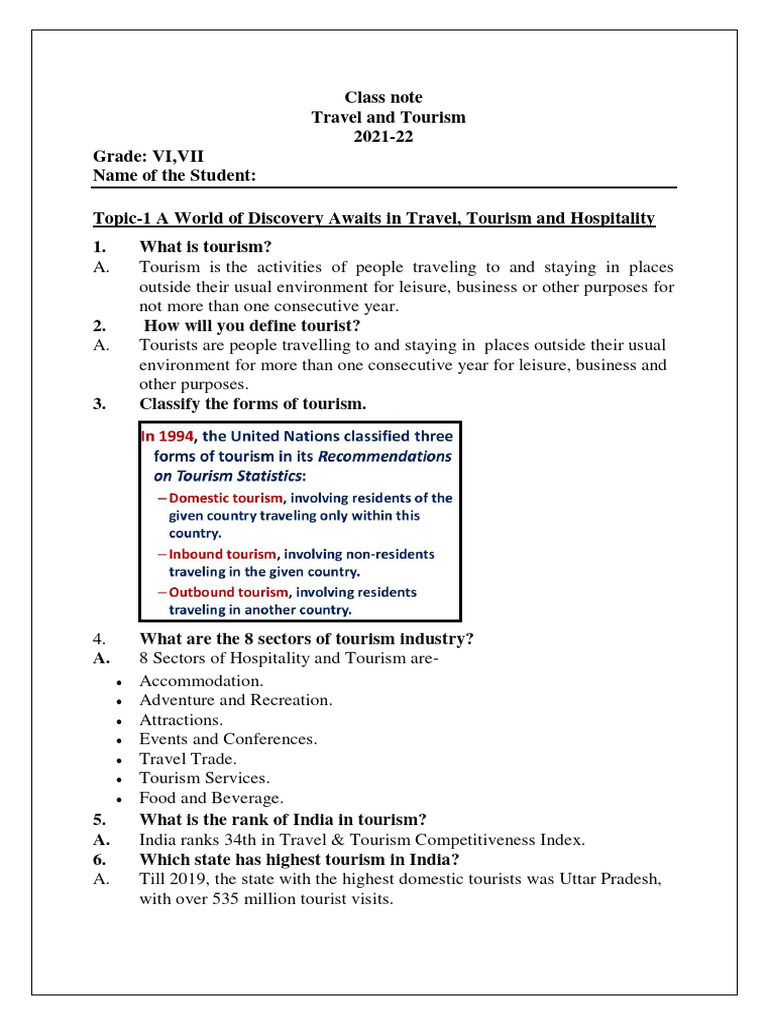 Introduction to Travel and Tourism | PDF
