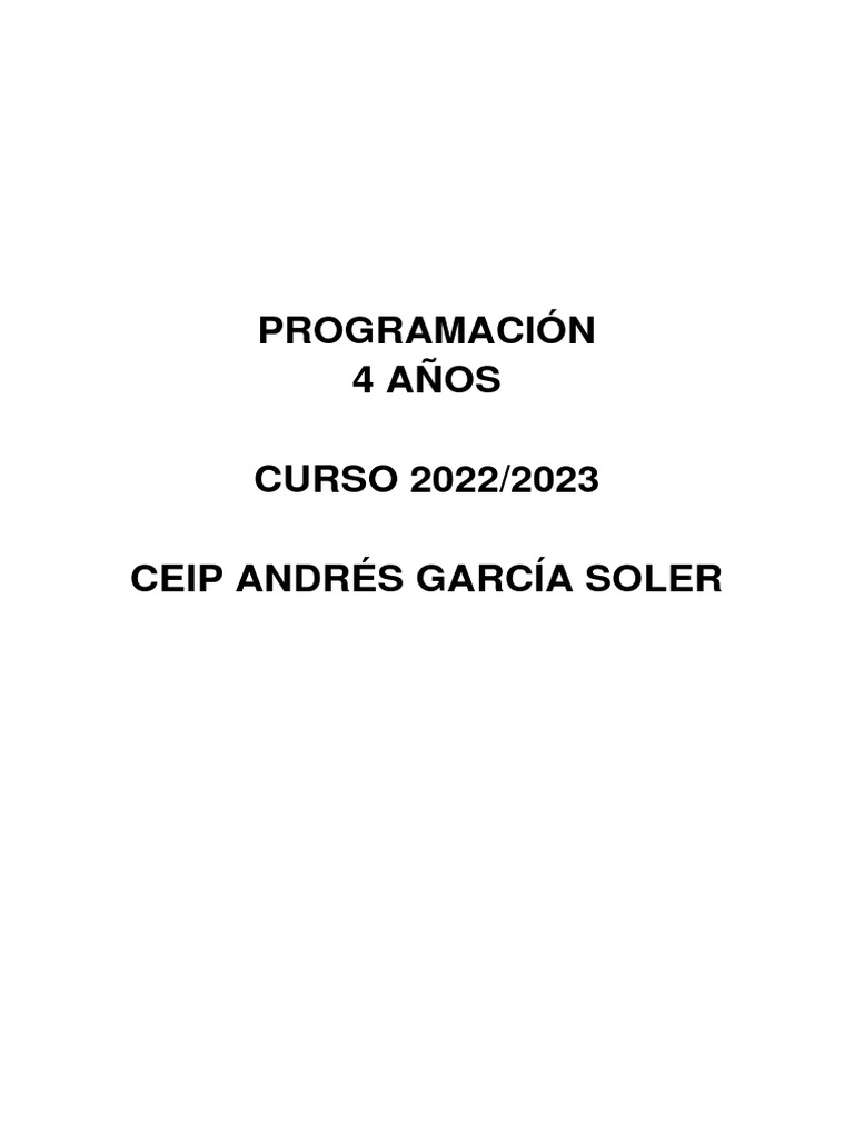 Programacion Nivel 4 An Os 2022 2023 Lomloe | PDF | Plan de estudios ...