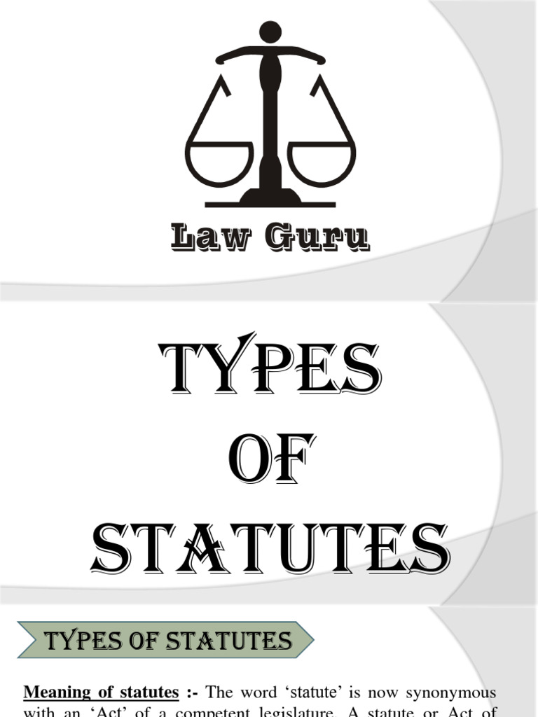 Types of statutes pdf repeal statute