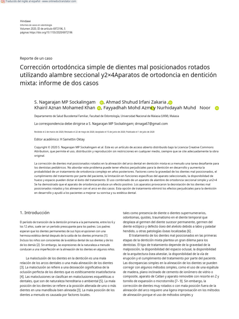 Sockalingam2020 en Es | PDF | Ortodoncia | Odontología