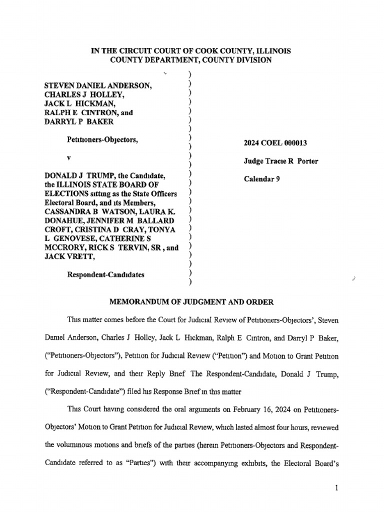 Memorandum of Judgment and Order | PDF
