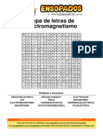 Sopa de Letras de Electromagnetismo: Palabras A Encontrar