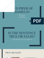 PIED Piper of Hamelin - True or False