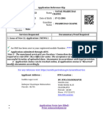Learning License Application Reference Slip