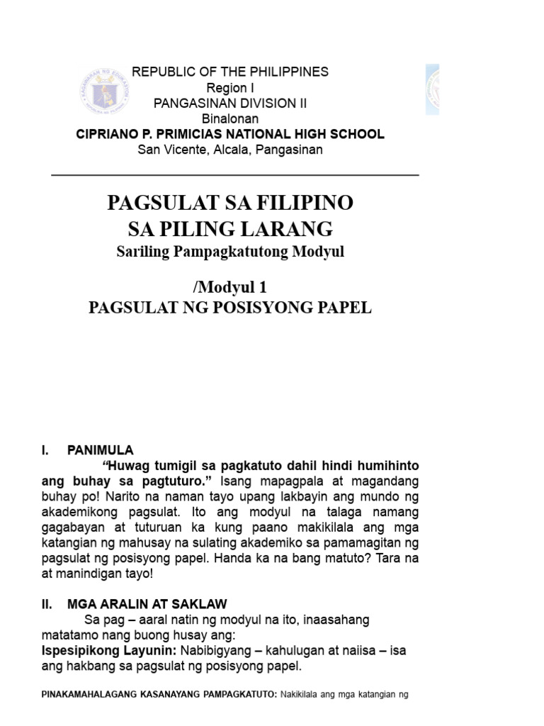 Open Piling Larang Modyul 1 | PDF