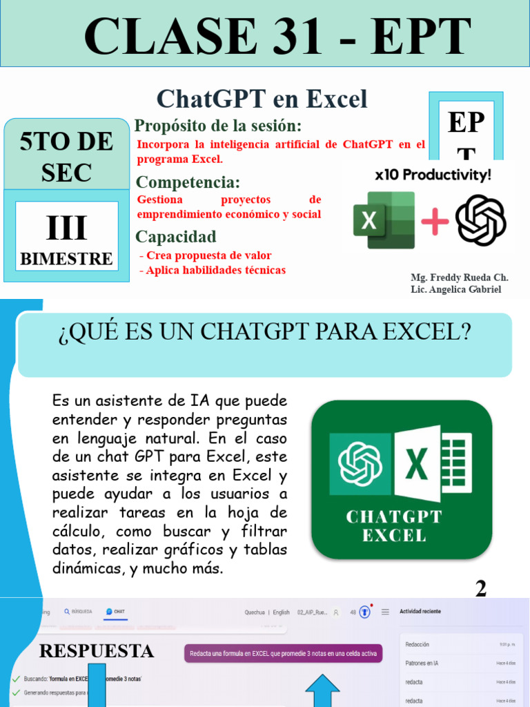 Mejora tu Excel con ChatGPT AI | PDF | Microsoft Excel | Inteligencia ...