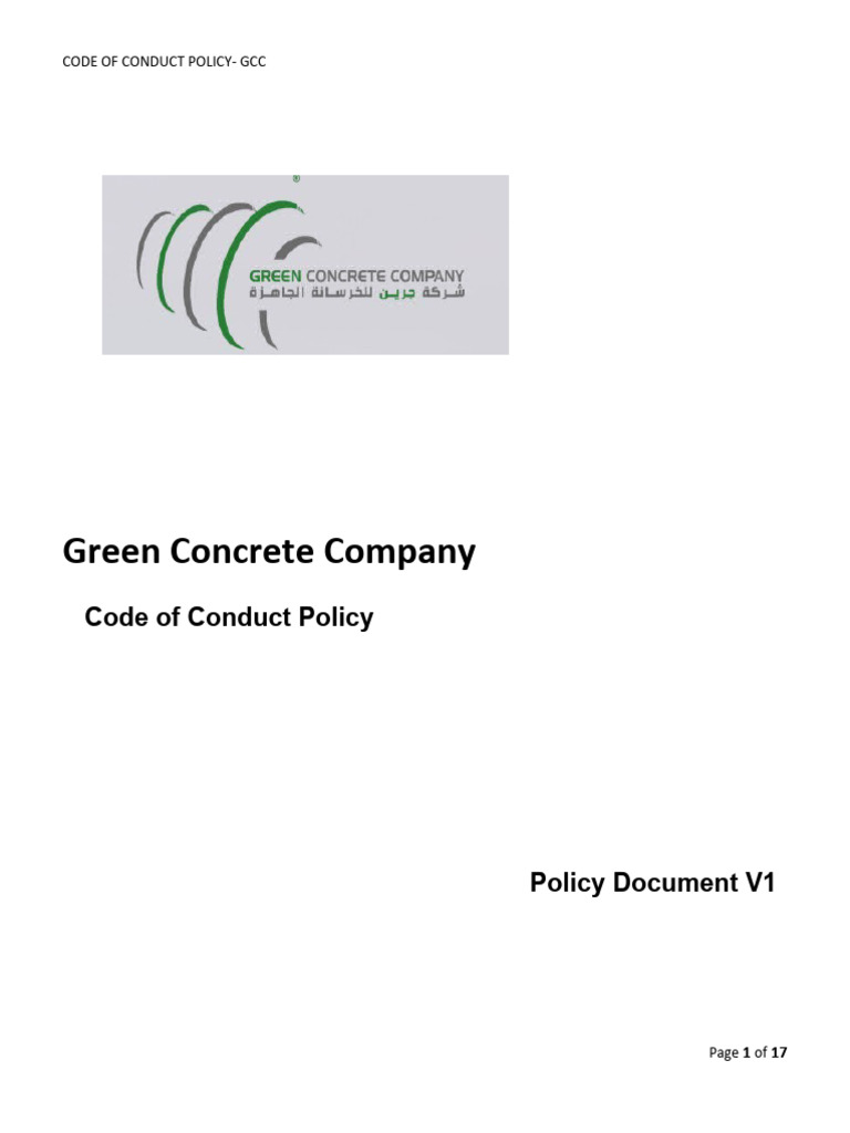 GCC Code of Conduct Policy Overview | PDF | Conflict Of Interest ...