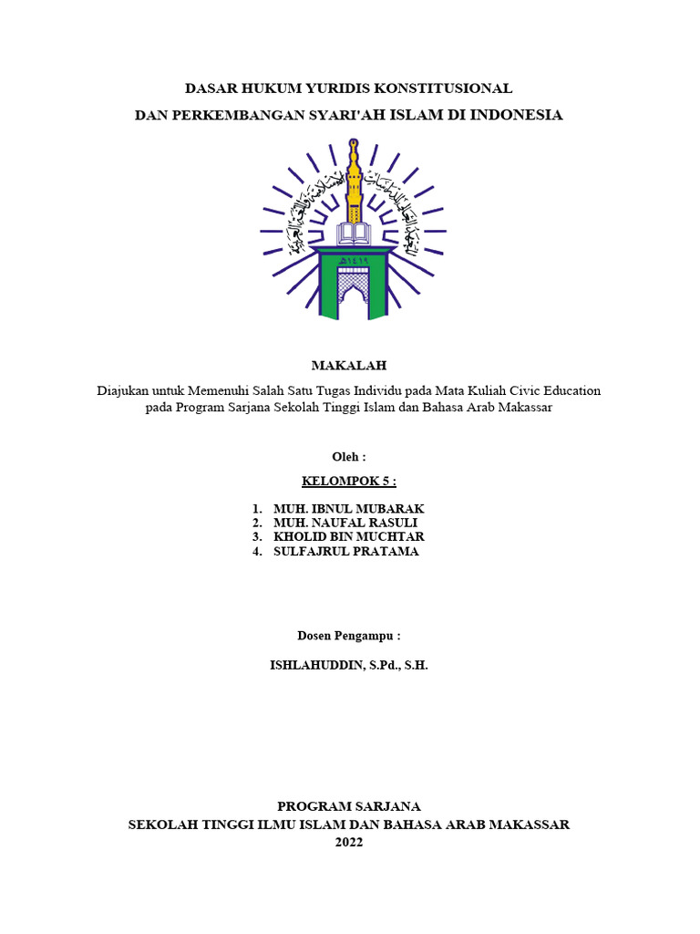 Dasar Hukum Yuridis Konstitusional Indonesia | PDF | Politik