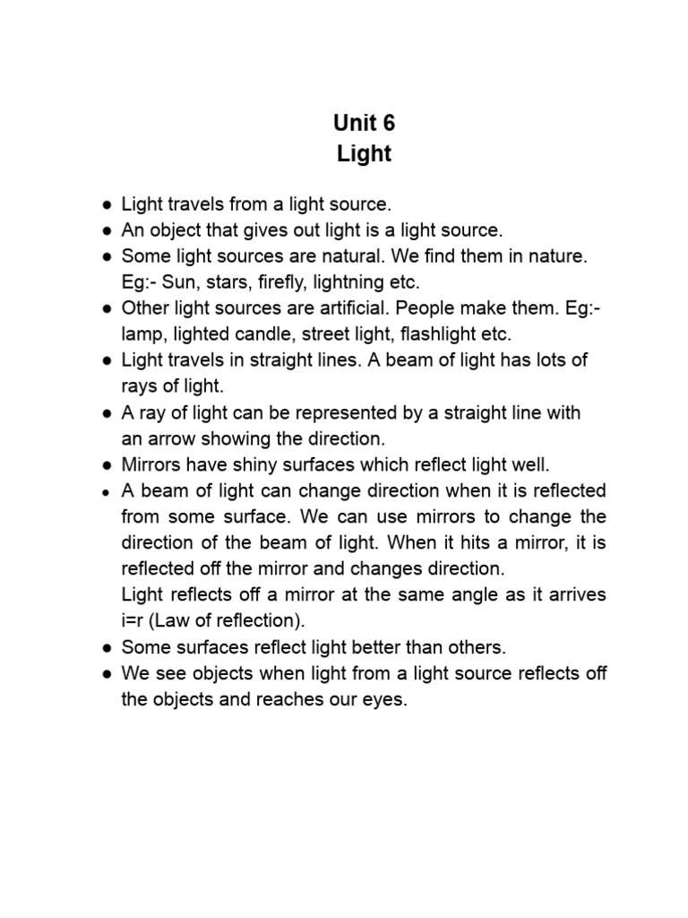 Understanding Light And Reflection Pdf