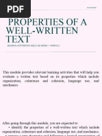 Properties of A Well-Written Text