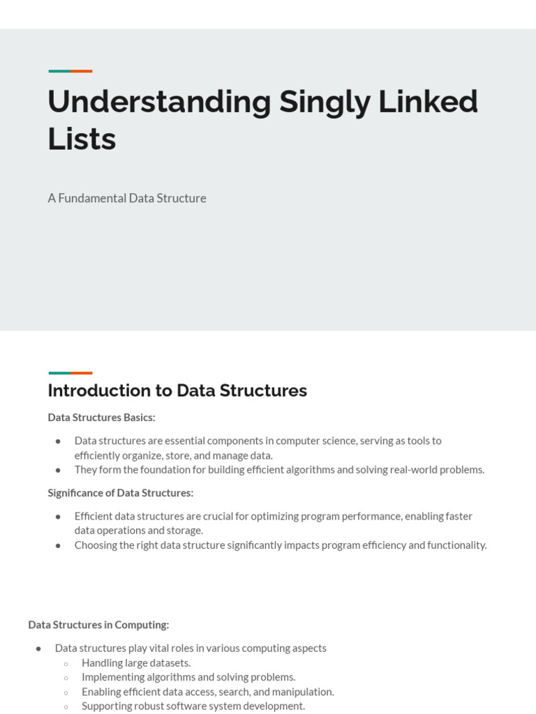 Understanding Singly Linked Lists | PDF | Pointer (Computer Programming ...