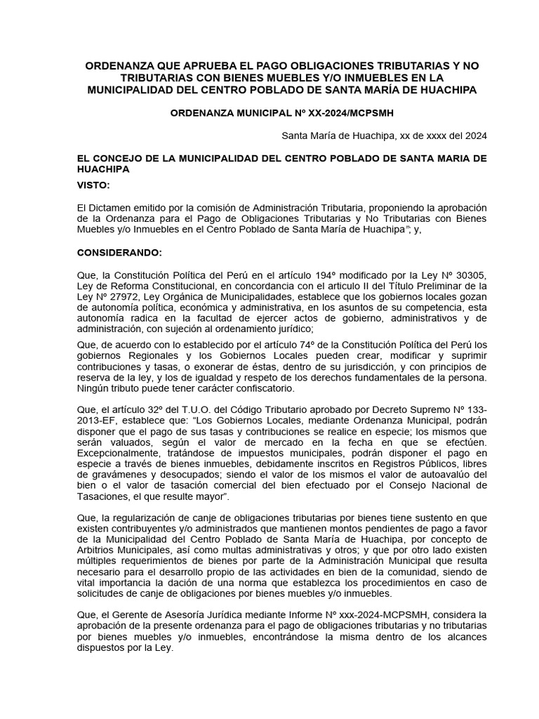 Pago de Obligaciones en Santa María Huachipa | PDF | Pagos | Economias