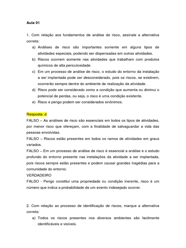 Análise de Riscos Ambientais: Fundamentos | PDF | Risco | Ambiente natural